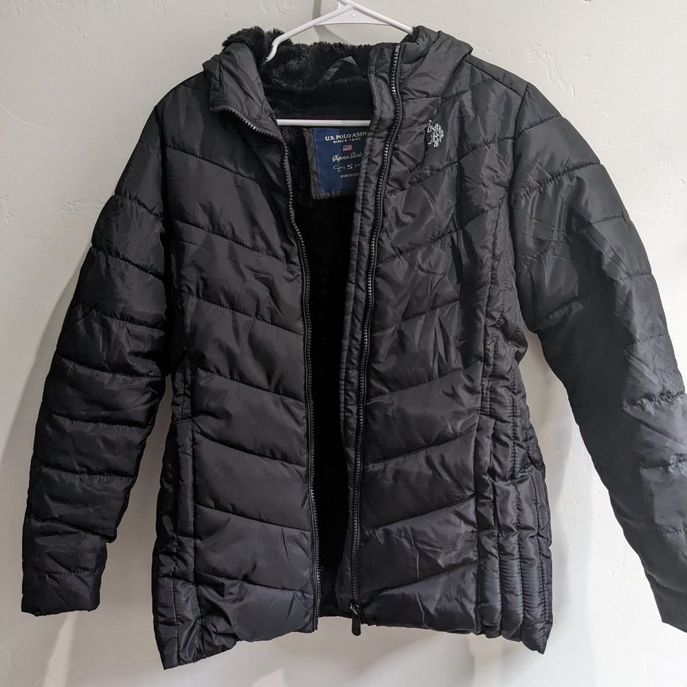 US Polo Association faux fur lined puffy winter coat size women's small